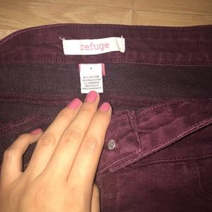 Maroon skinny jeans